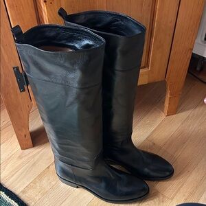 Le Pepé Black Leather Riding Boots